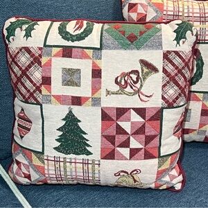 Vintage pair of Christmas Throw Pillows